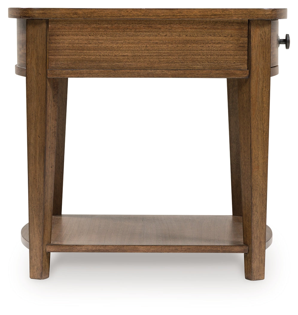 Burkbyer Brown Rectangular End Table- Viva Furn