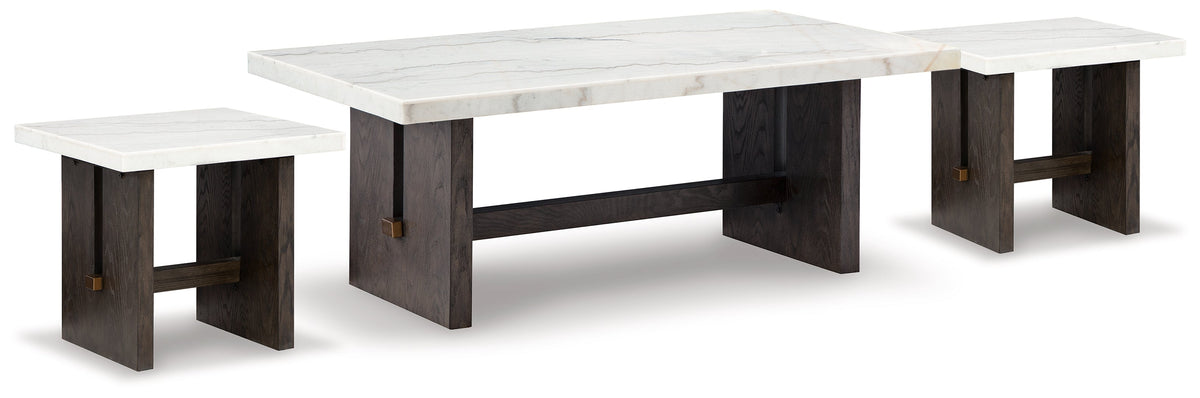 Burkhaus White Coffee Table and 2 Ends - Ornate Home