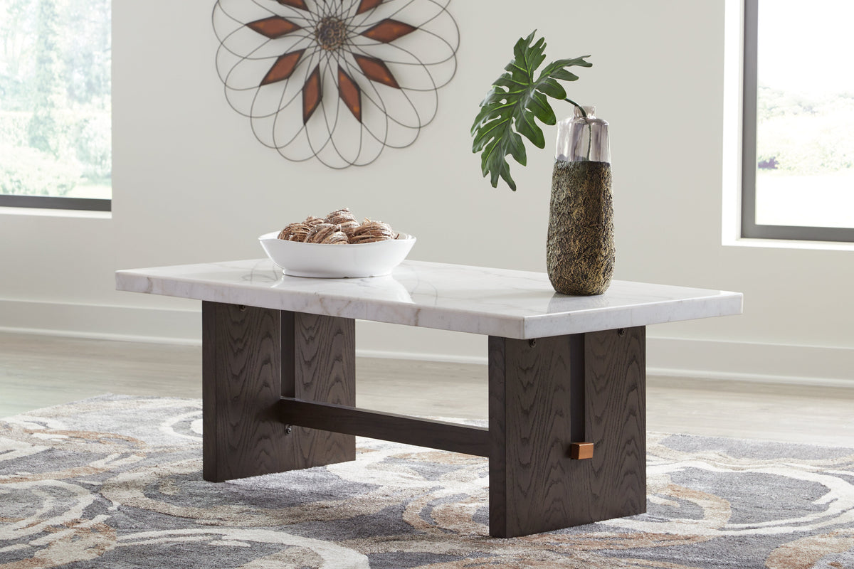 Burkhaus White Coffee Table and 2 Ends - Ornate Home