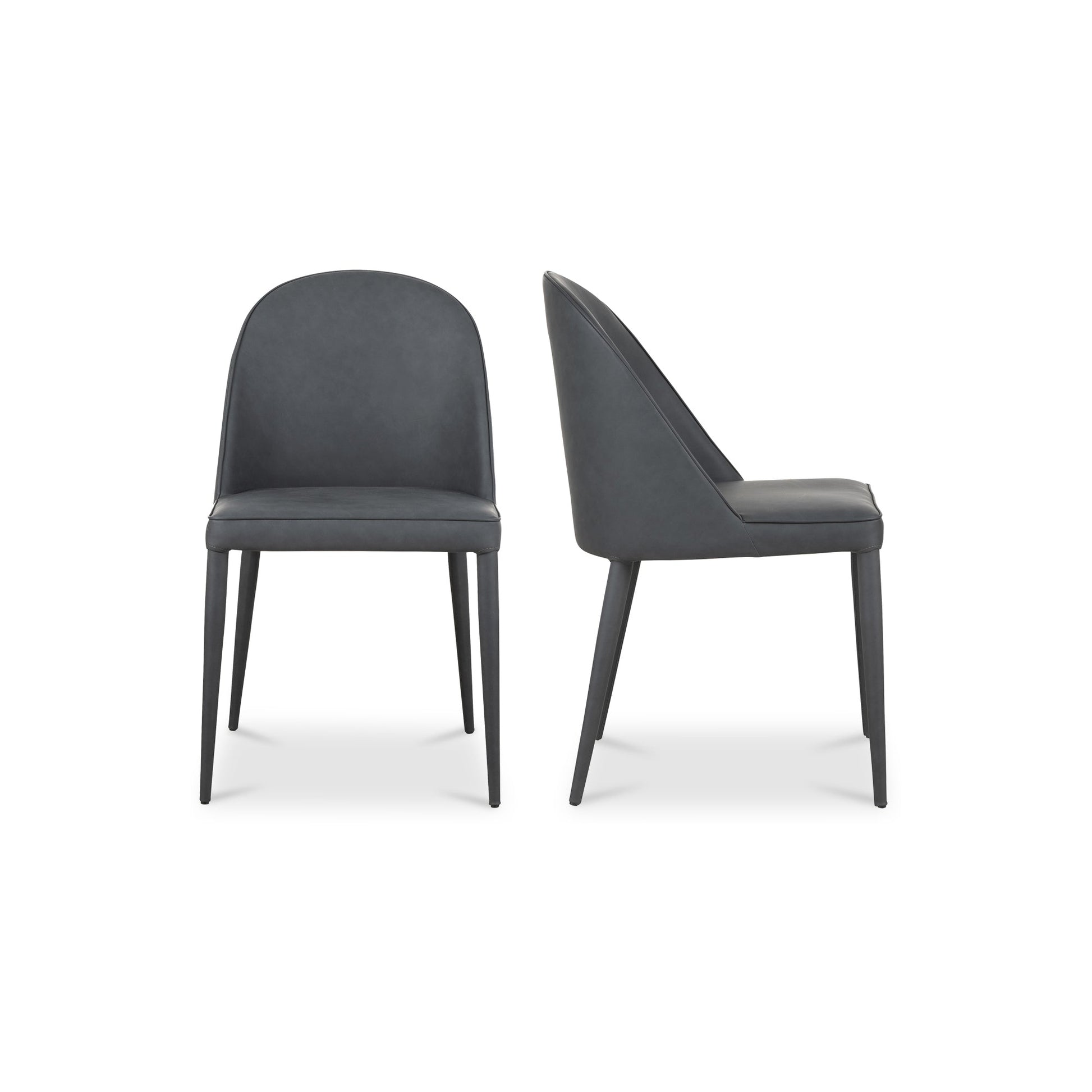 Burton Black Fade Vegan Leather Dining Chair (Set of 2) - Ornate Home