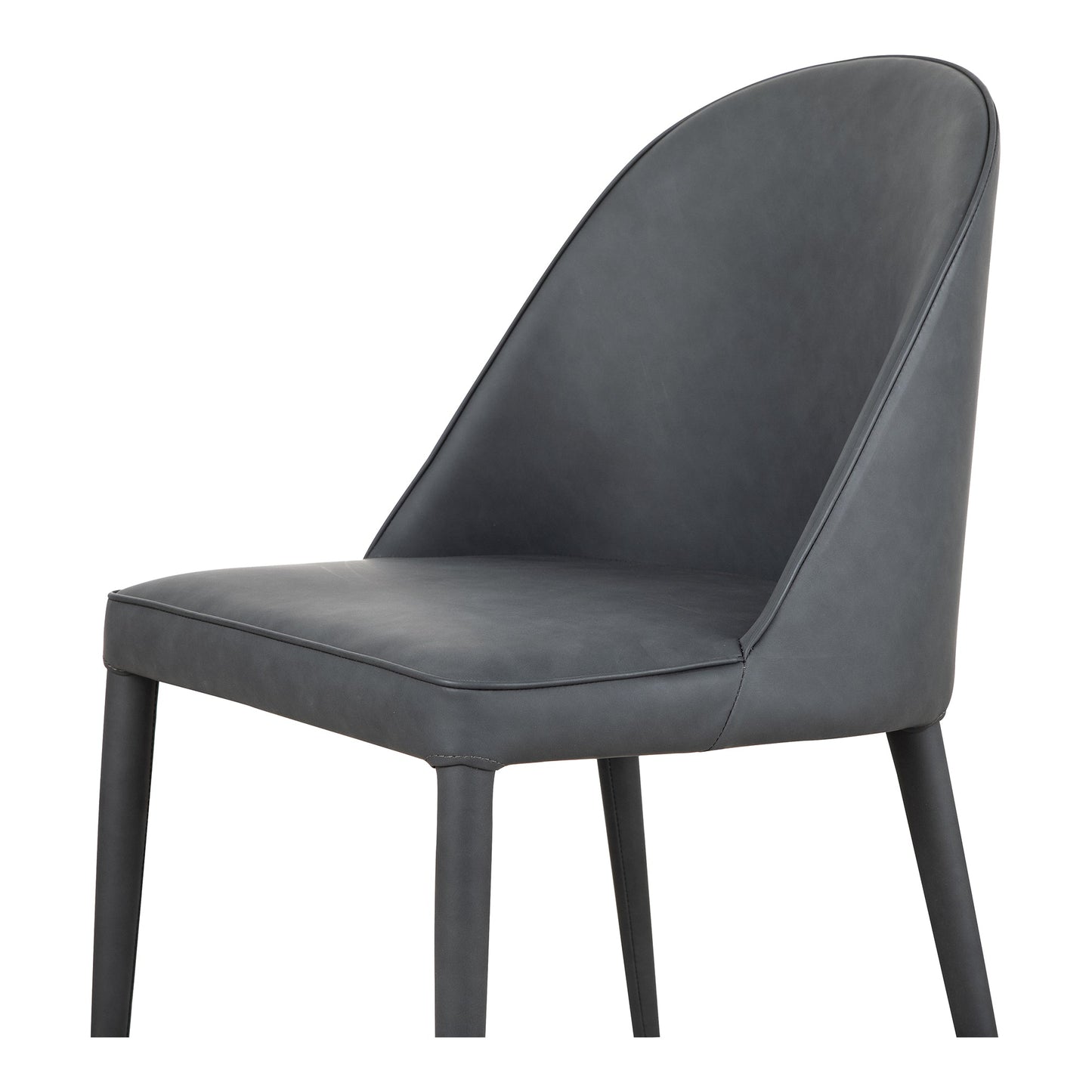 Burton Black Fade Vegan Leather Dining Chair (Set of 2) - Ornate Home
