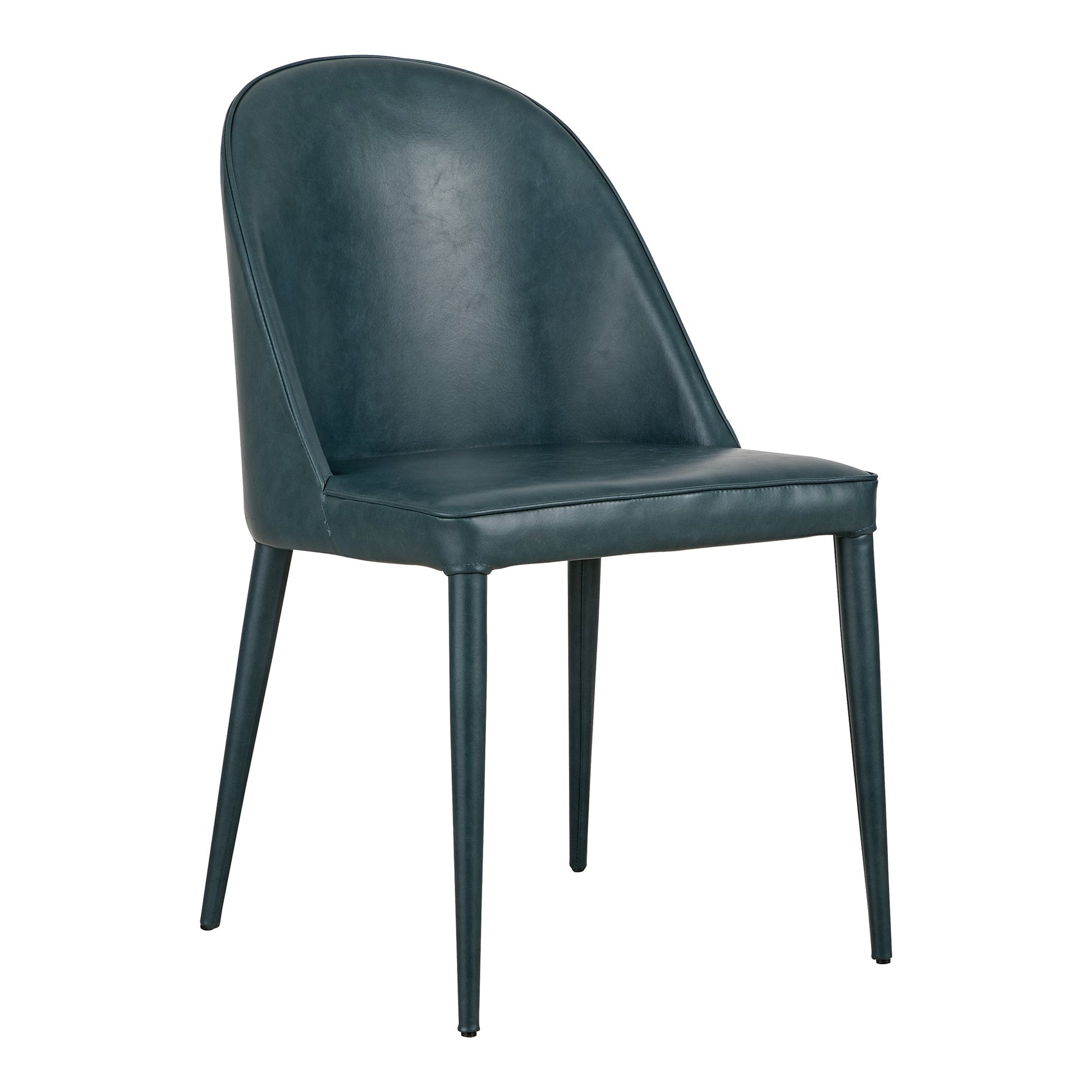 Burton Dark Teal Vegan Leather Dining Chair (Set of 2) - Ornate Home