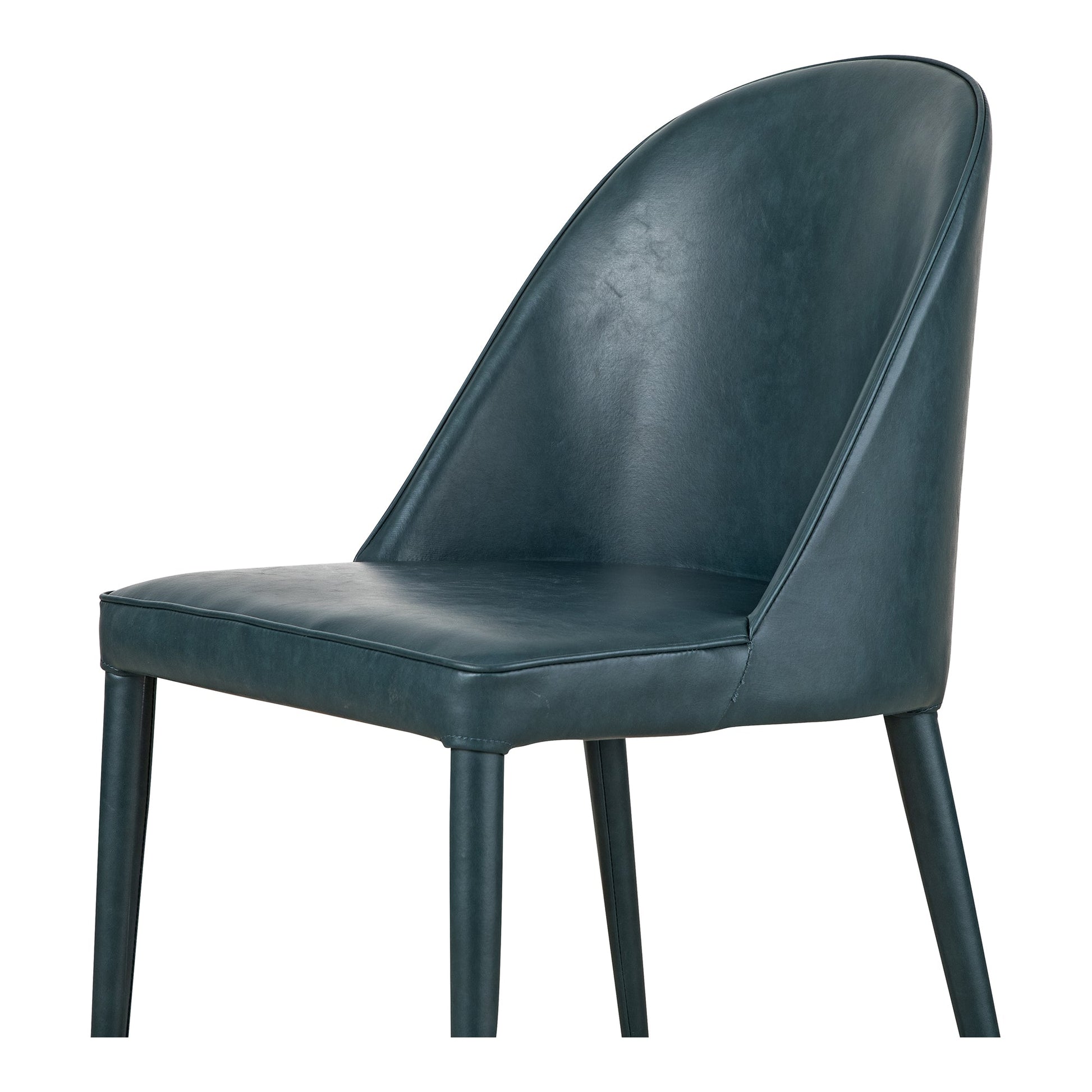 Burton Dark Teal Vegan Leather Dining Chair (Set of 2) - Ornate Home