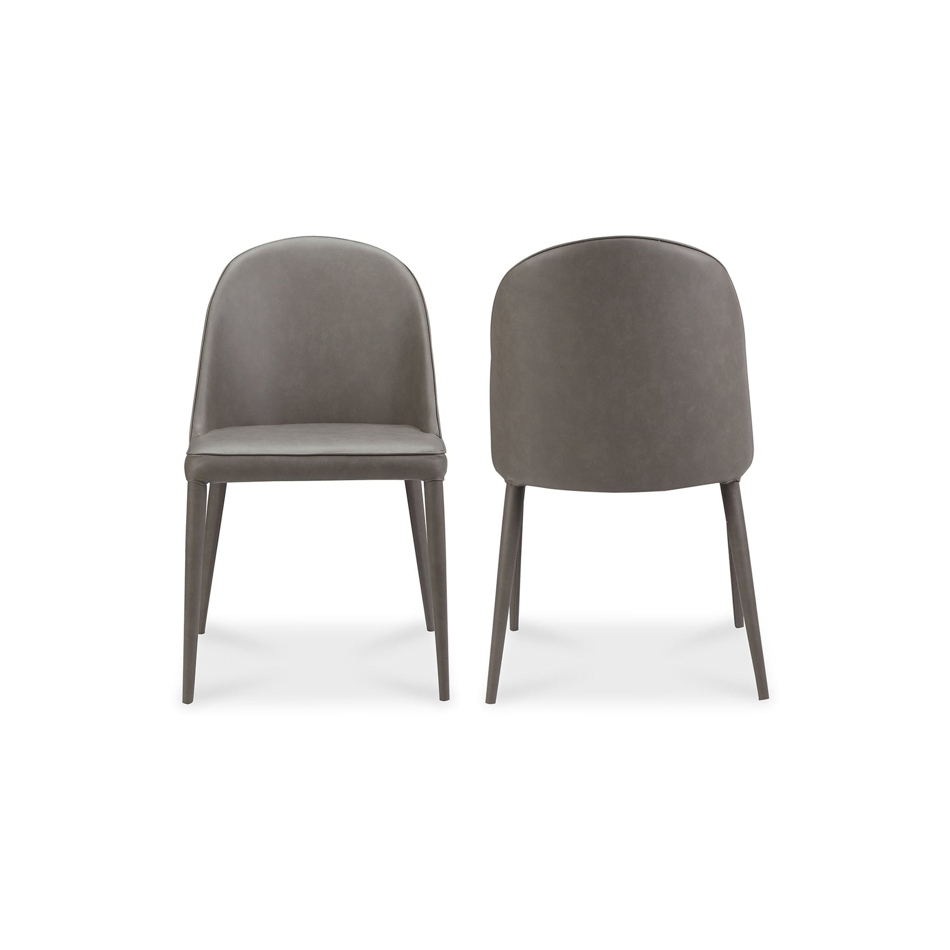 Burton Grey Vegan Leather Dining Chair (Set of 2) - Ornate Home