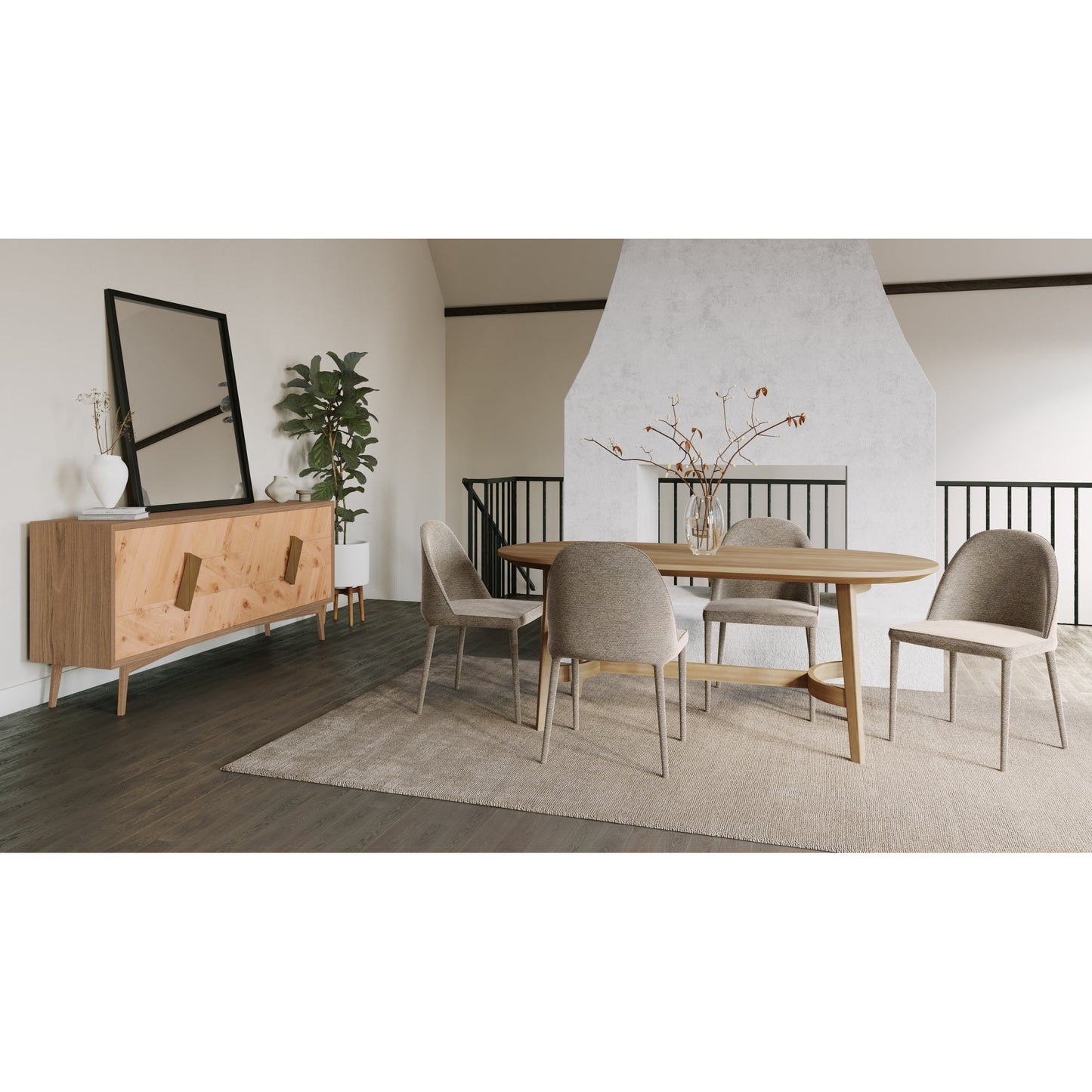 Burton Grey Vegan Leather Dining Chair (Set of 2) - Ornate Home
