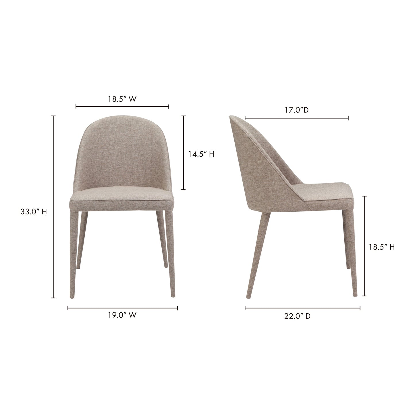 Burton Light Grey Dining Chair (Set of 2) - Ornate Home