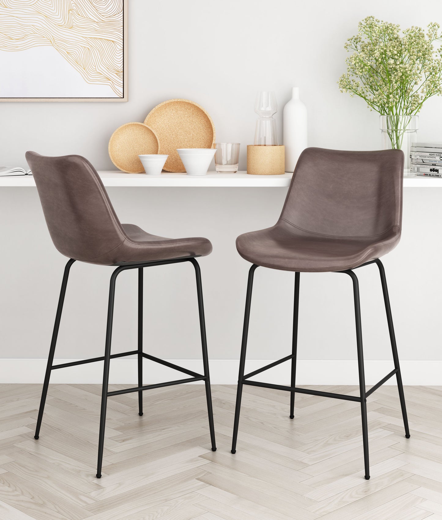 Byron Brown Counter Stool - Ornate Home