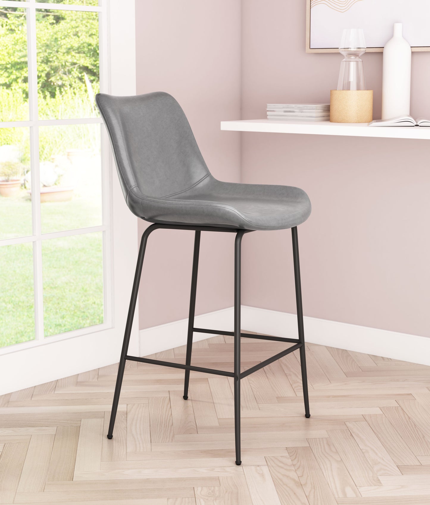 Byron Gray Counter Stool - Ornate Home