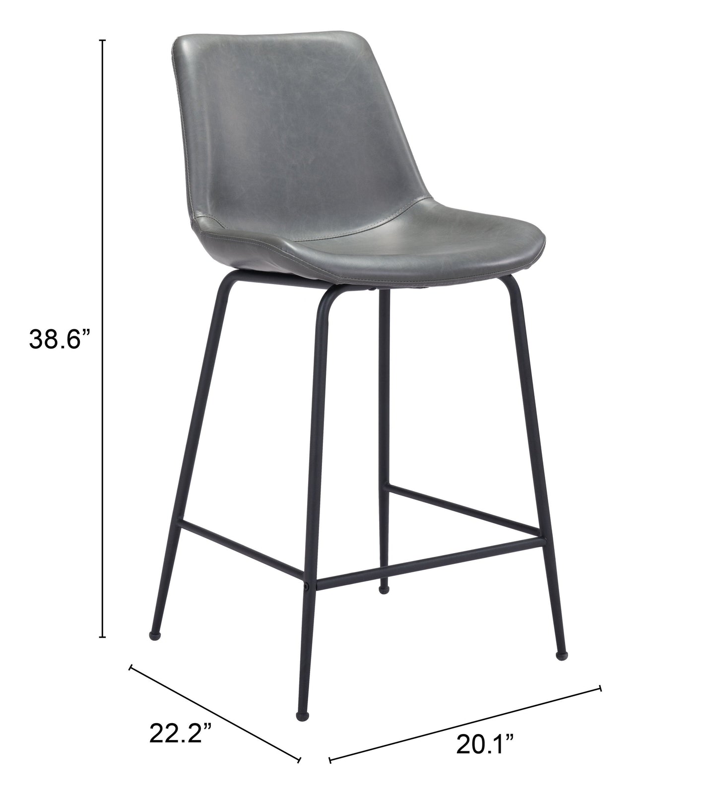 Byron Gray Counter Stool - Ornate Home