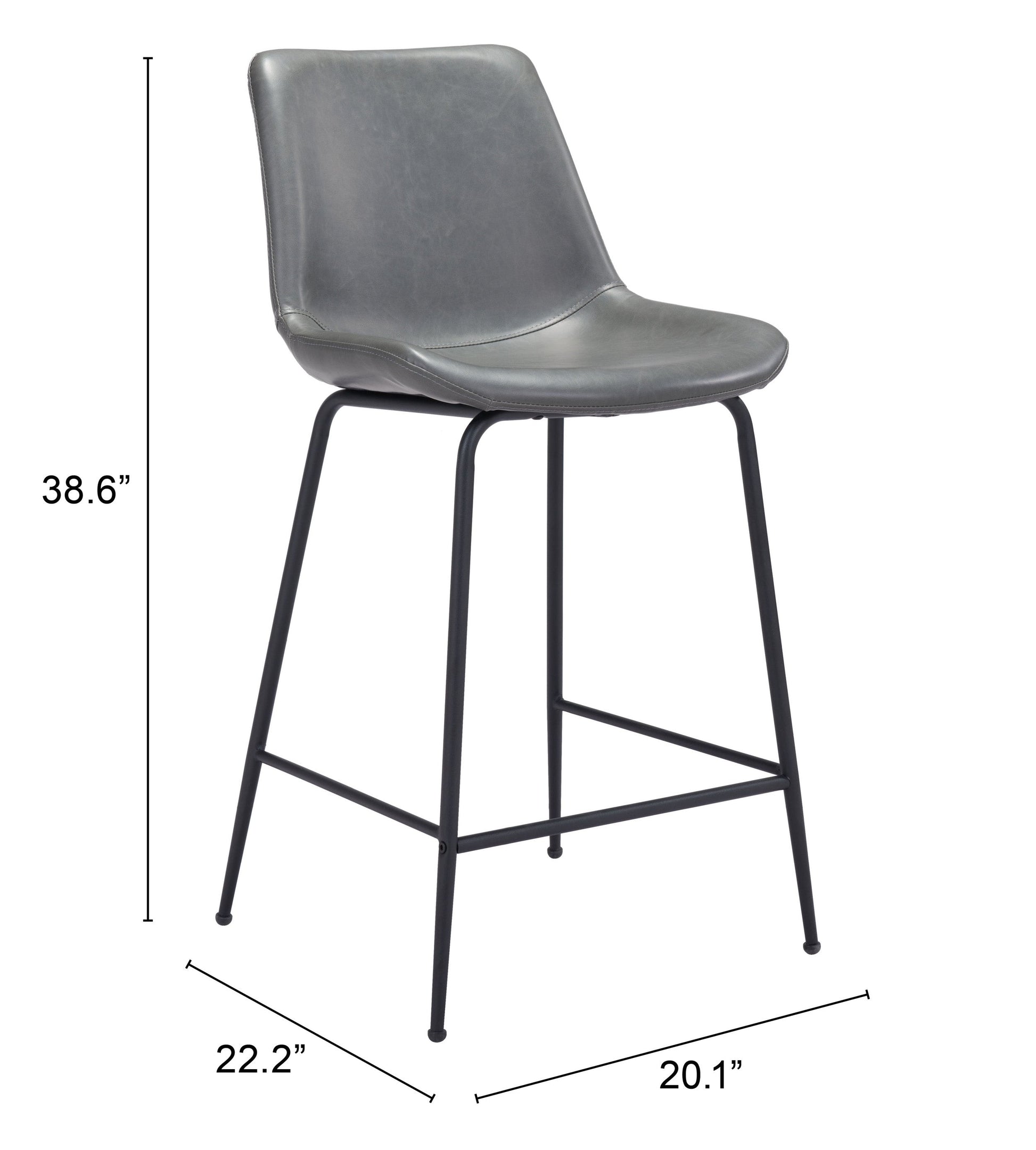 Byron Gray Counter Stool - Ornate Home
