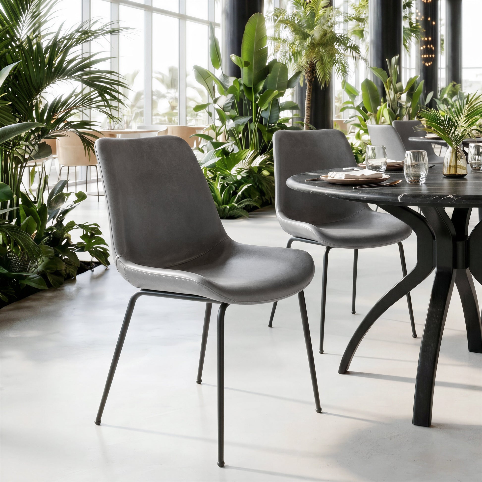 Byron Gray Dining Chair (Set of 2) - Ornate Home