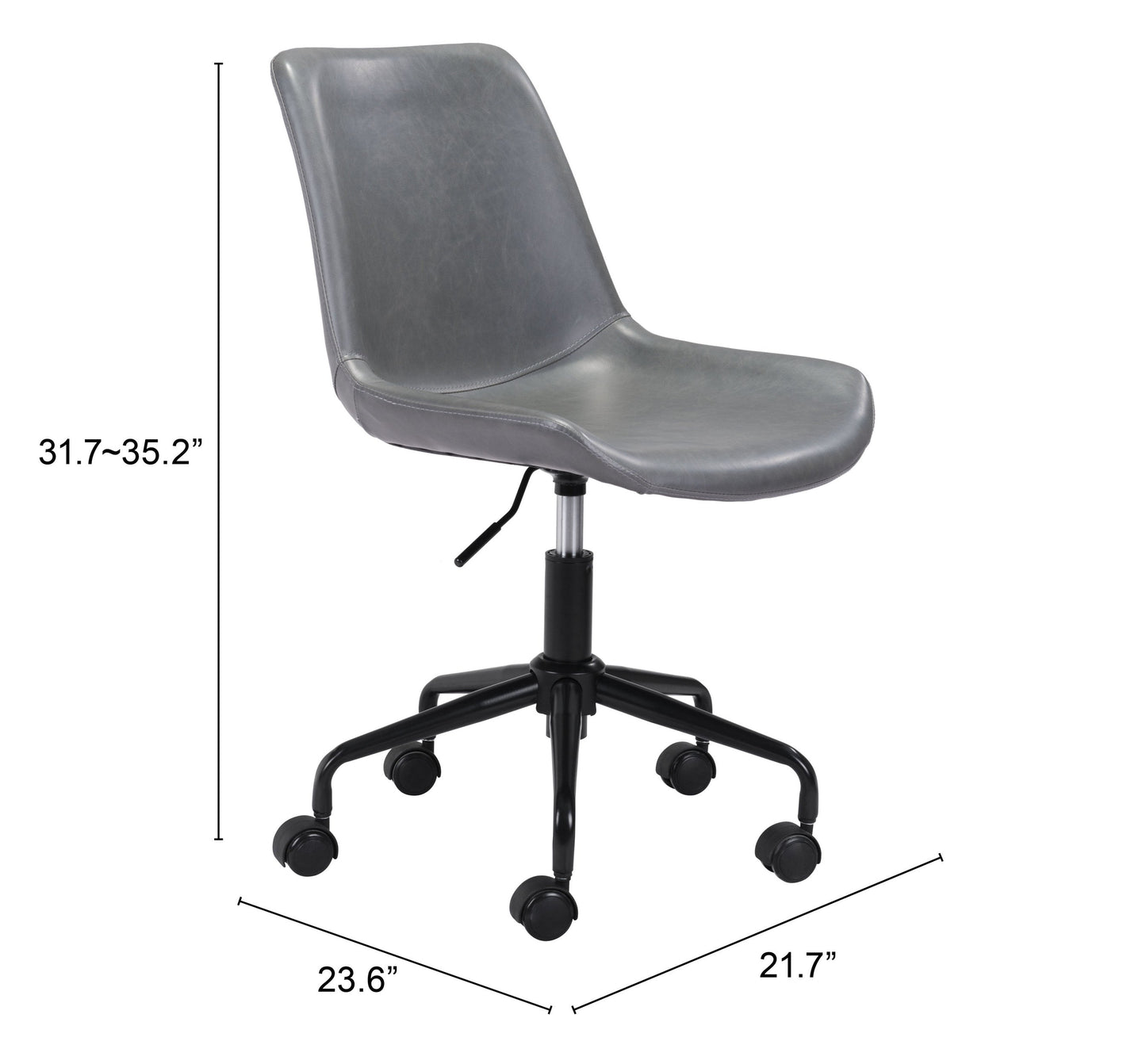 Byron Gray Office Chair - Ornate Home