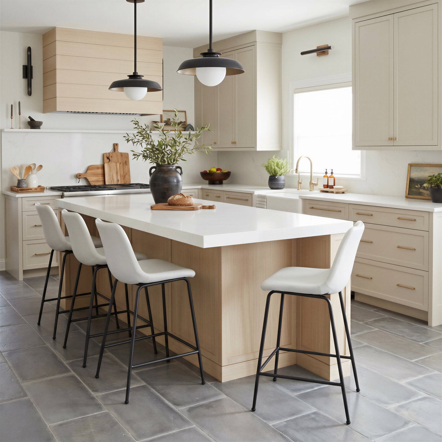 Byron White Counter Stool - Ornate Home