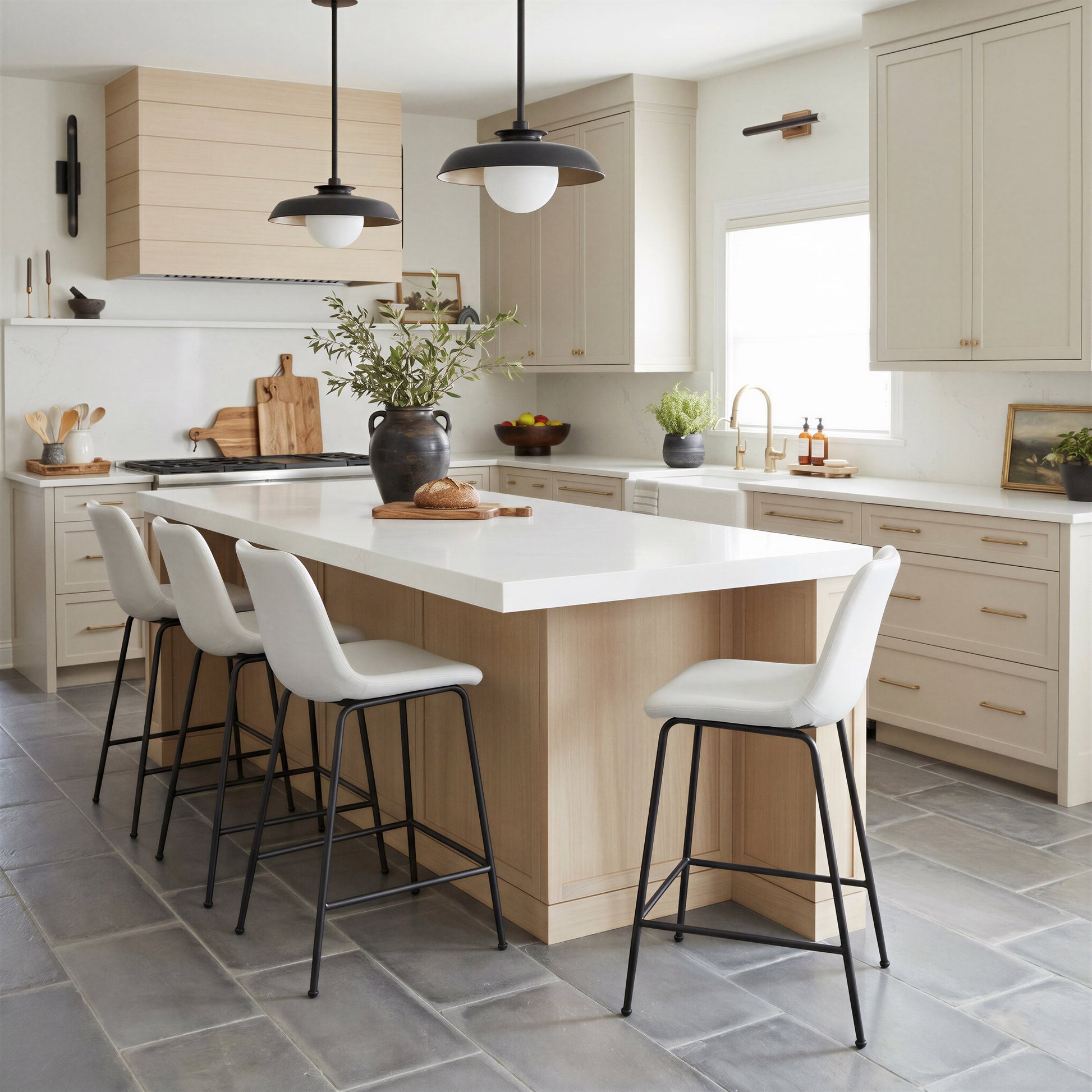 Byron White Counter Stool - Ornate Home