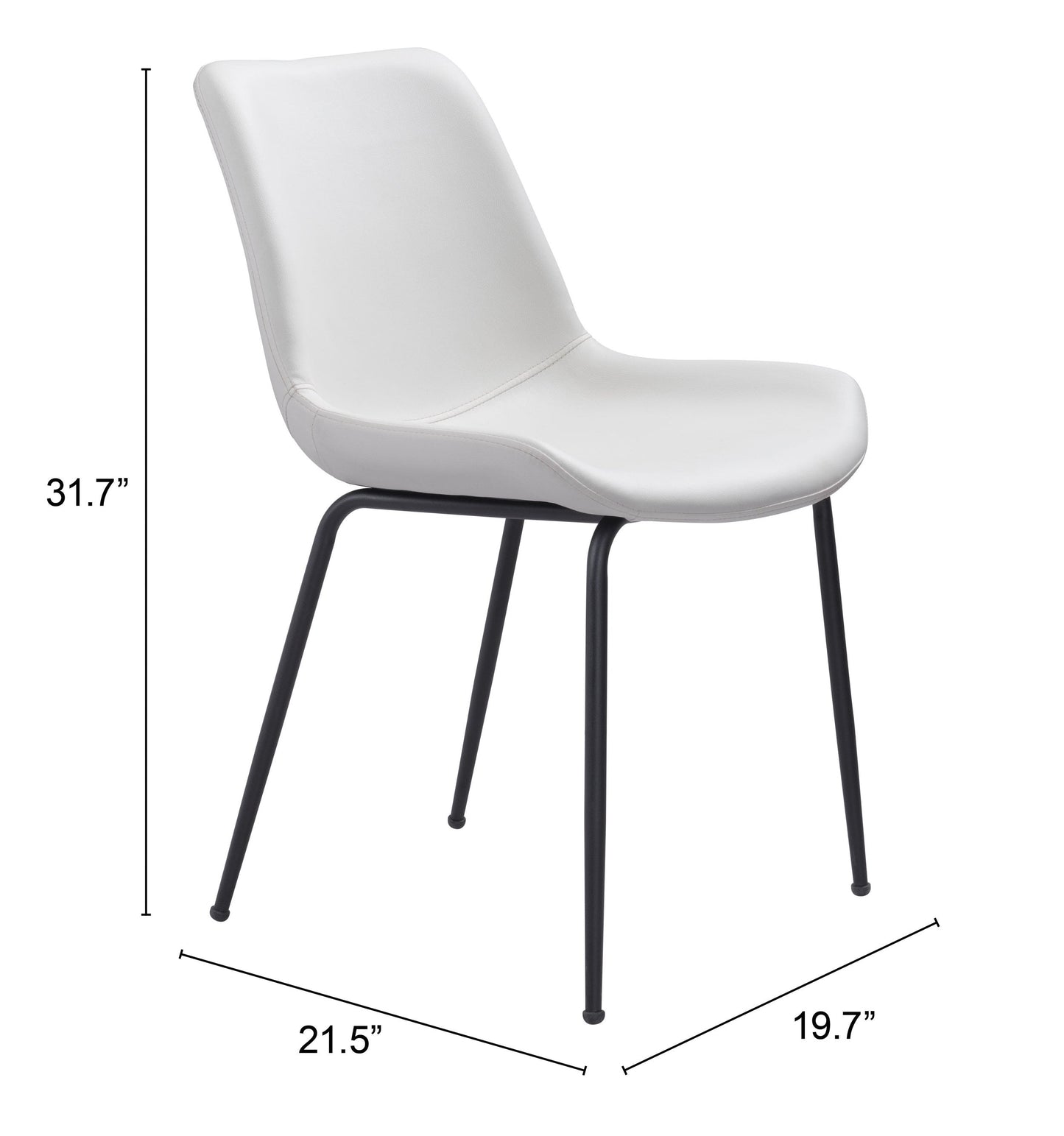 Byron White Dining Chair (Set of 2) - Ornate Home