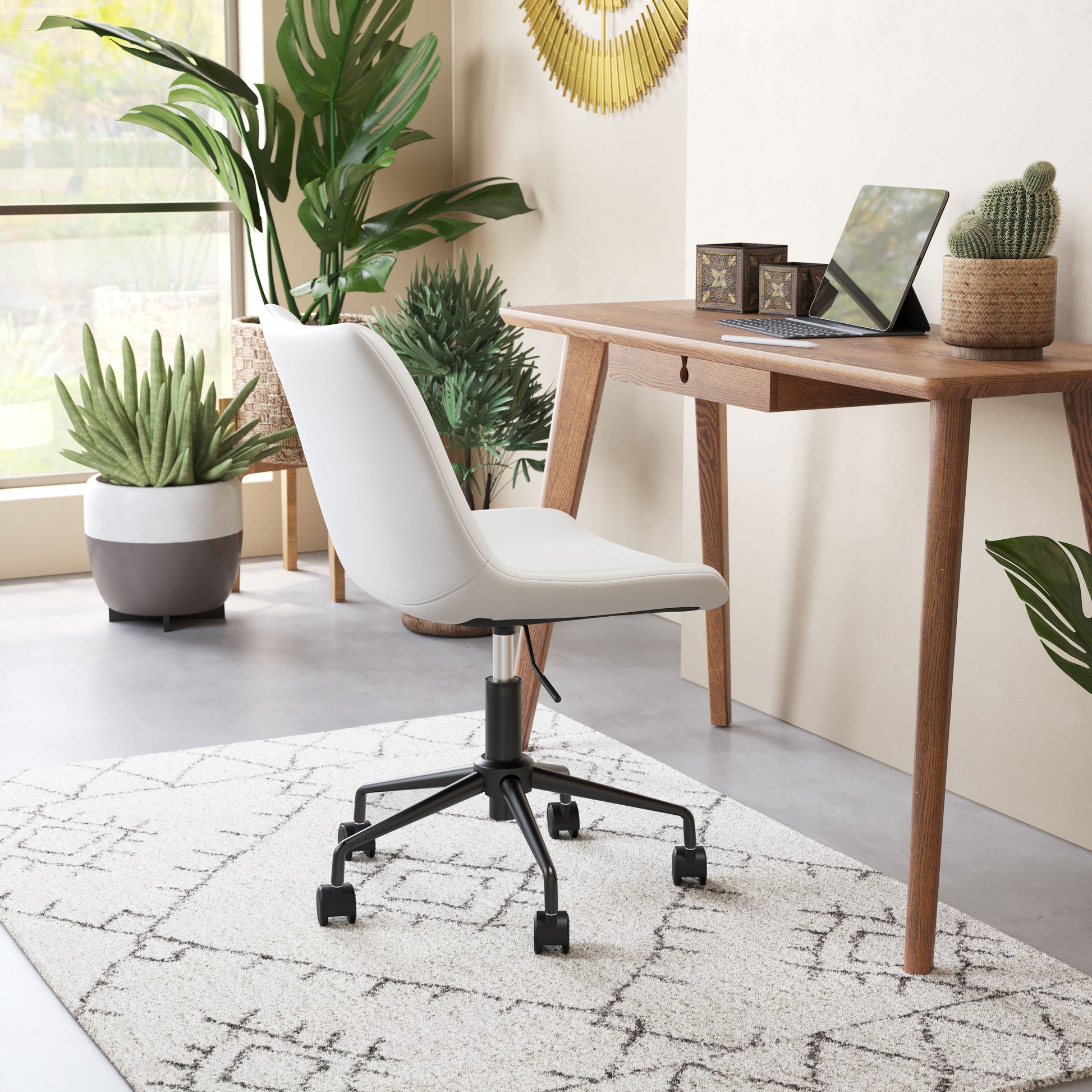 Byron White Office Chair - Ornate Home