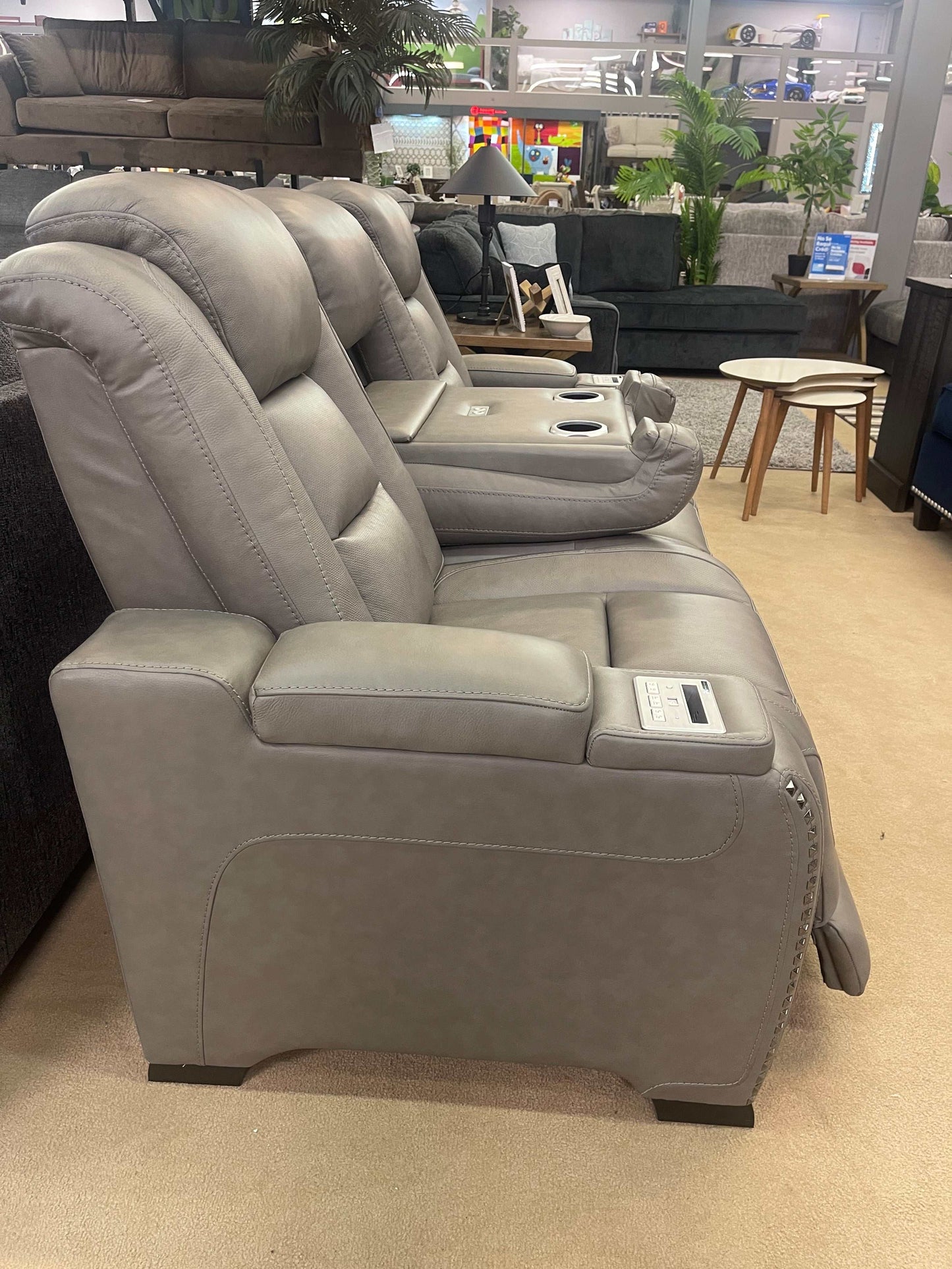 The Man-Den Gray Power Reclining Sofa