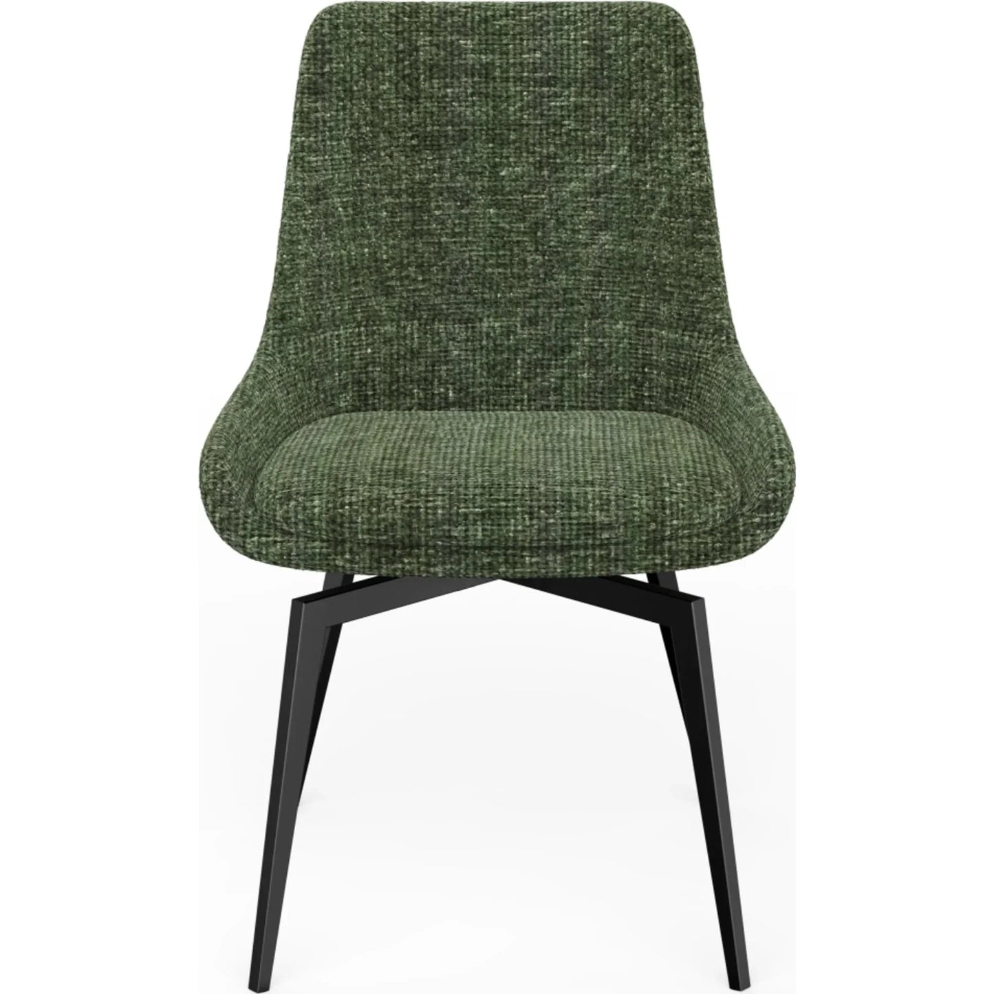 CEO 180 Degree Return Swivel Upholstered Dining Chair in Olive (Set of 2) - Ornate Home