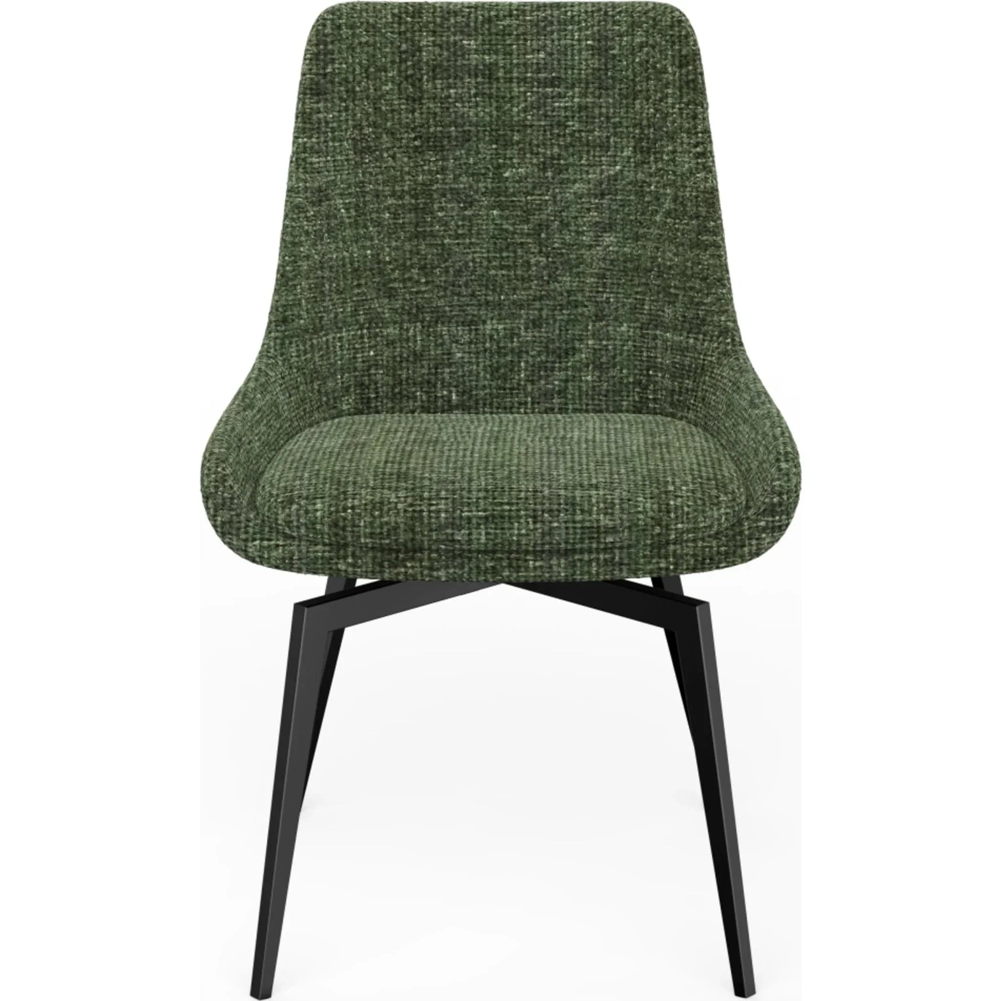CEO 180 Degree Return Swivel Upholstered Dining Chair in Olive (Set of 2) - Ornate Home