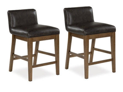 Cabalynn Two-tone Brown Upholstered Barstool (Set of 2)- Viva Furn