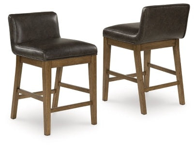 Cabalynn Two-tone Brown Upholstered Barstool (Set of 2)- Viva Furn