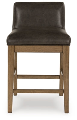 Cabalynn Two-tone Brown Upholstered Barstool (Set of 2)- Viva Furn