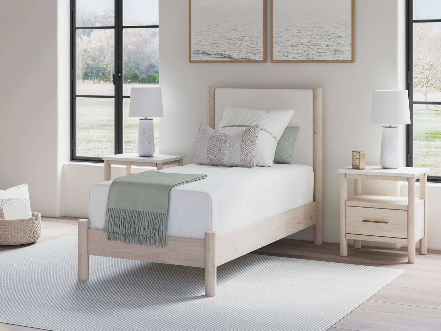 Cadmori Tan Twin Panel Bed- Viva Furn