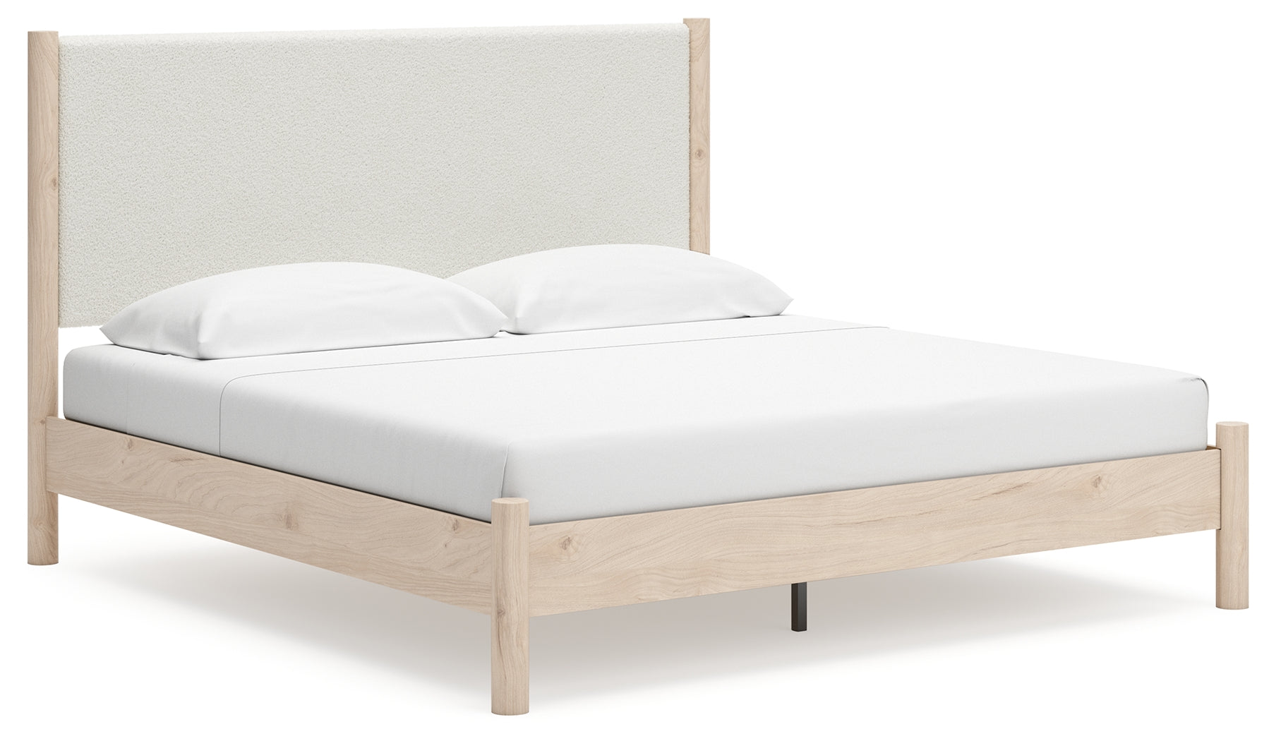Cadmori Two-tone King Upholstered Panel Bed- Viva Furn