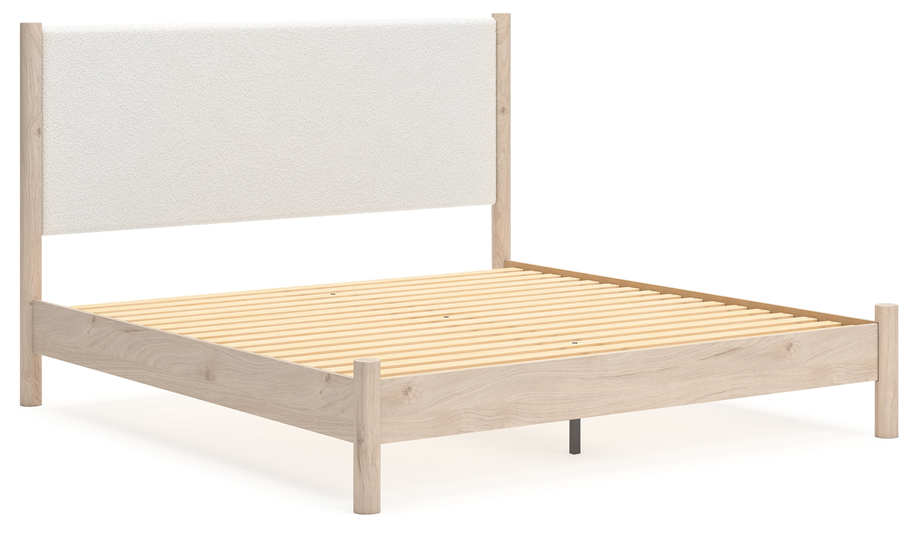 Cadmori Two-tone King Upholstered Panel Bed- Viva Furn