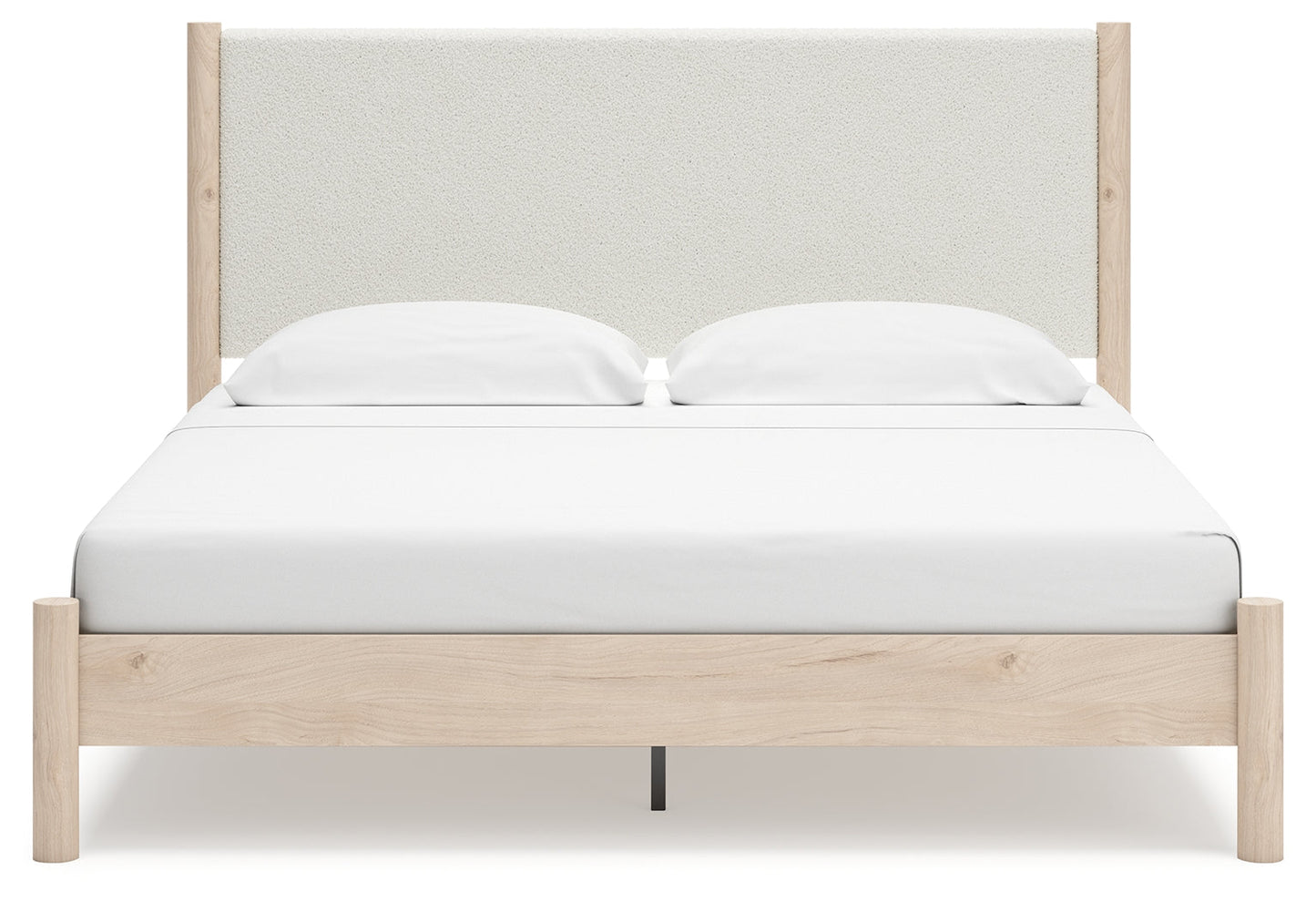 Cadmori Two-tone King Upholstered Panel Bed- Viva Furn