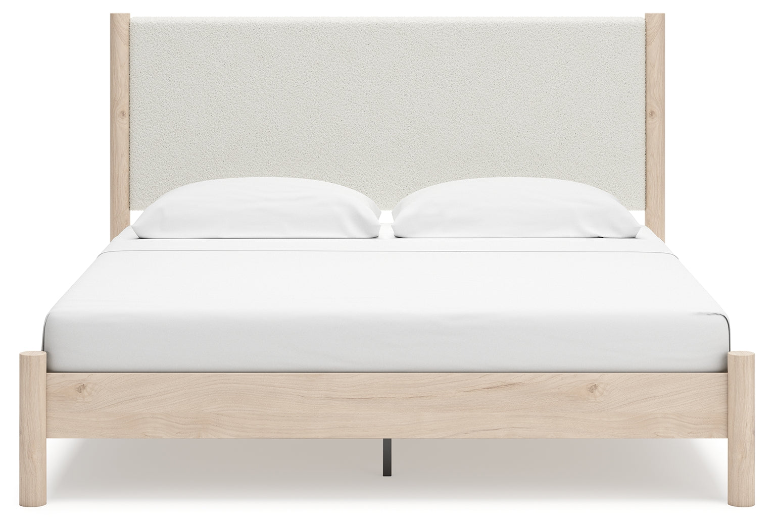 Cadmori Two-tone King Upholstered Panel Bed- Viva Furn