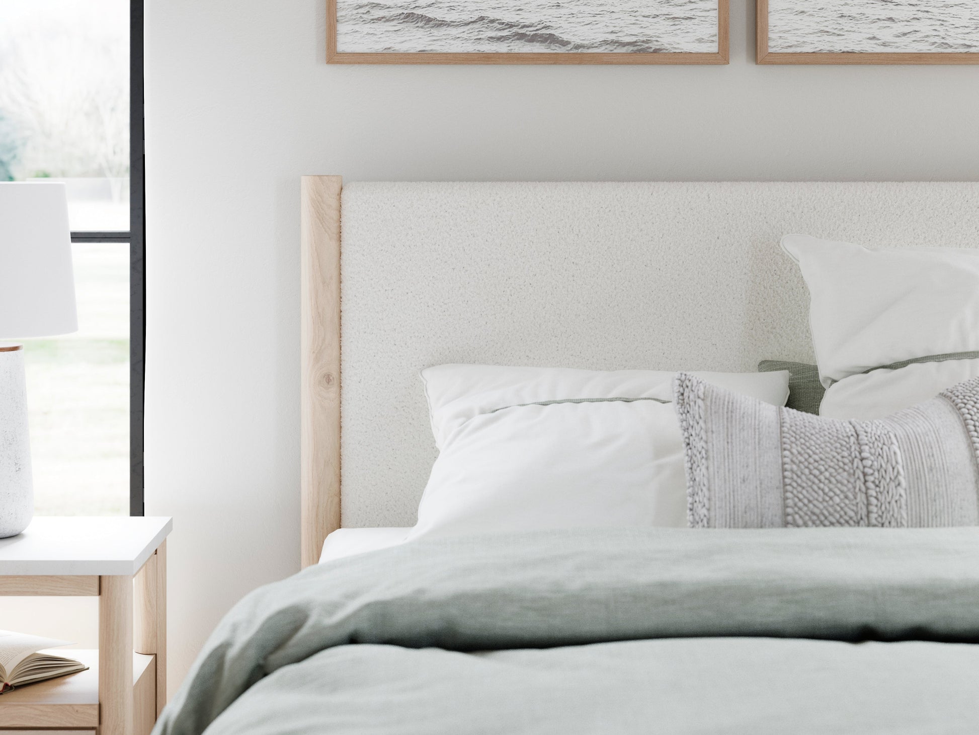 Cadmori Two-tone Queen Upholstered Panel Bed- Viva Furn