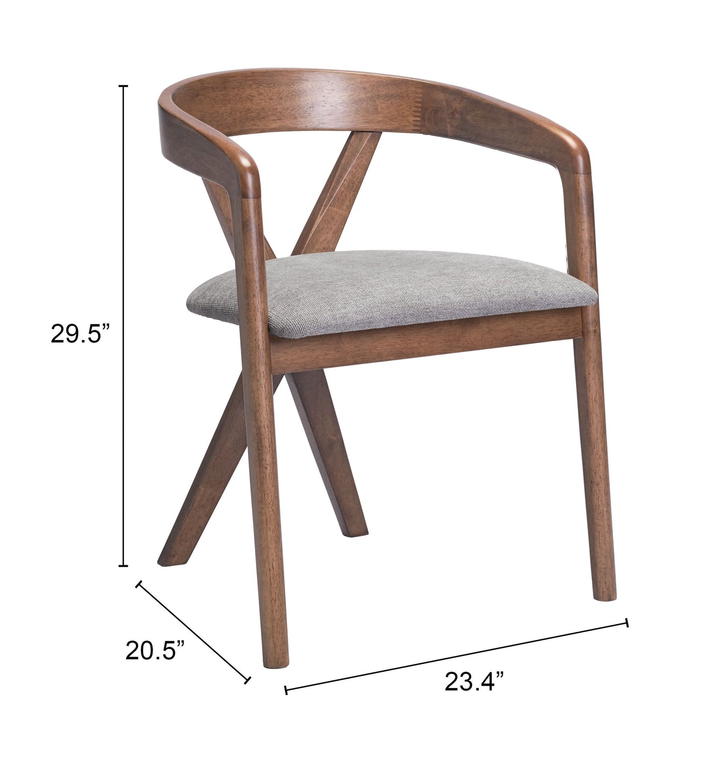 Cairo Dove Gray & Walnut Dining Chair - Ornate Home