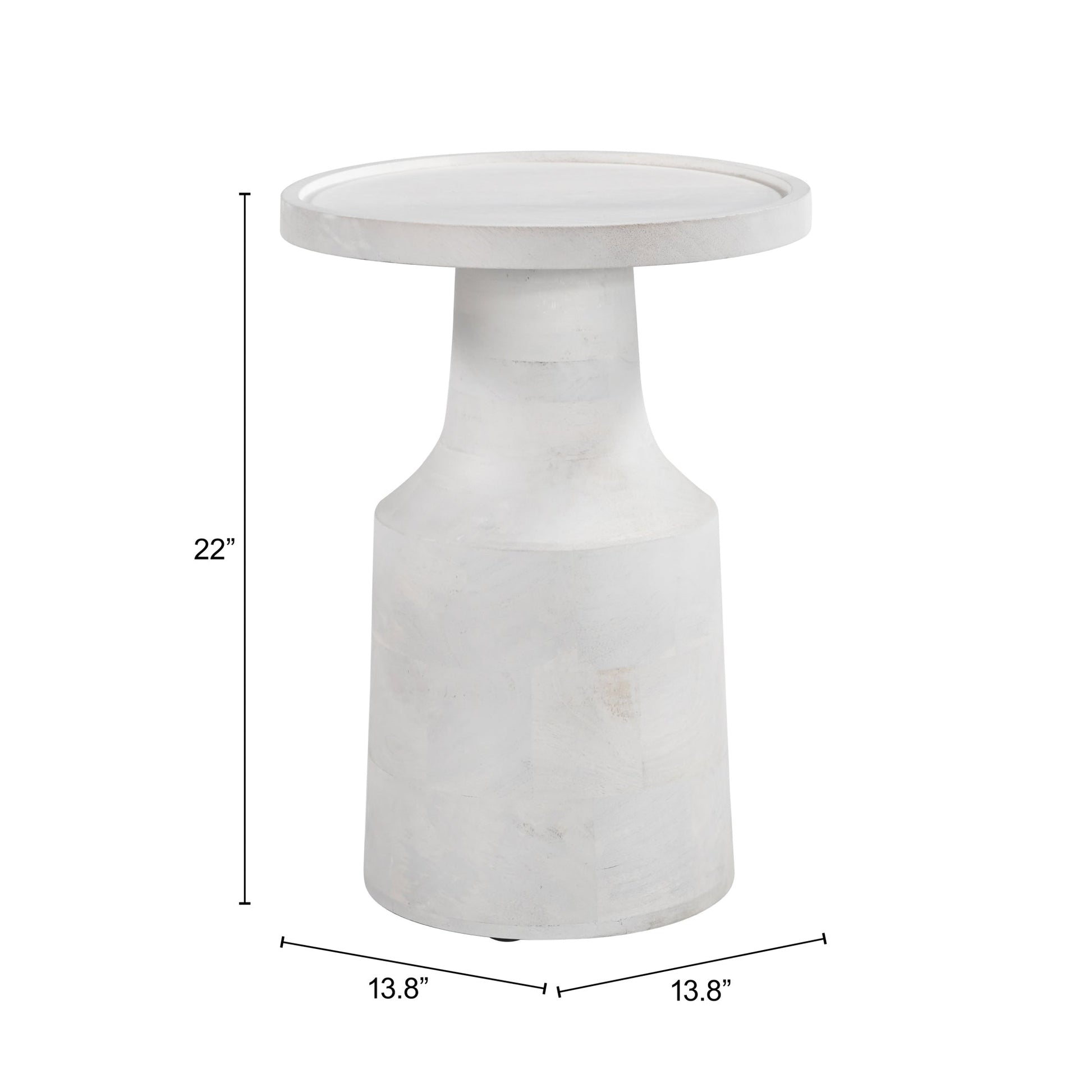 Cala White Side Table - Ornate Home