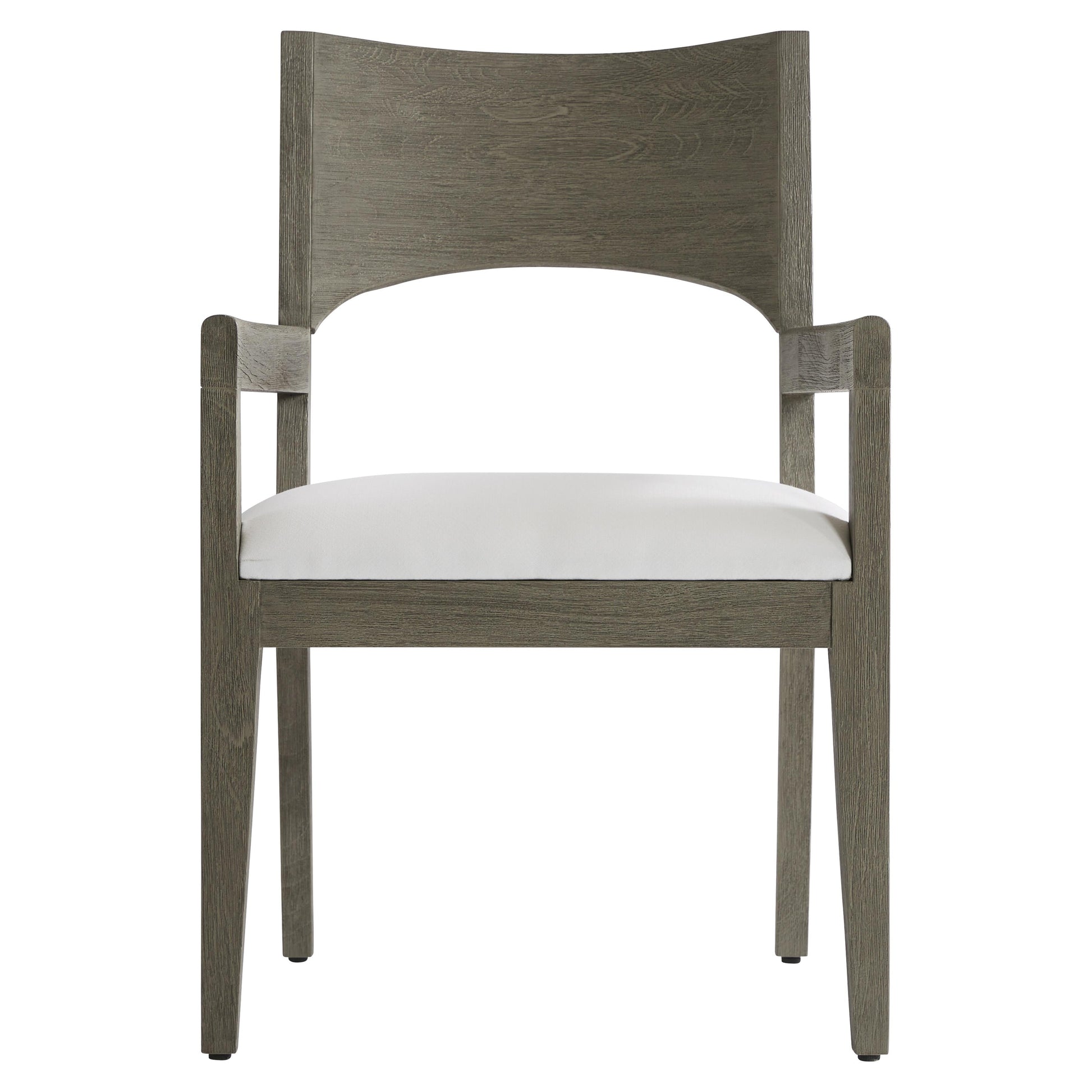 Calais Weathered Teak/White/Cream Outdoor Arm Chair - Ornate Home
