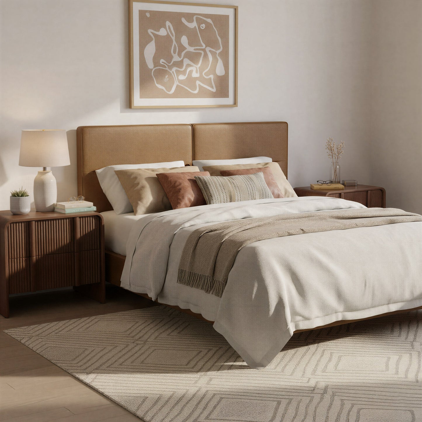 Calipso Walnut Nightstand - Ornate Home