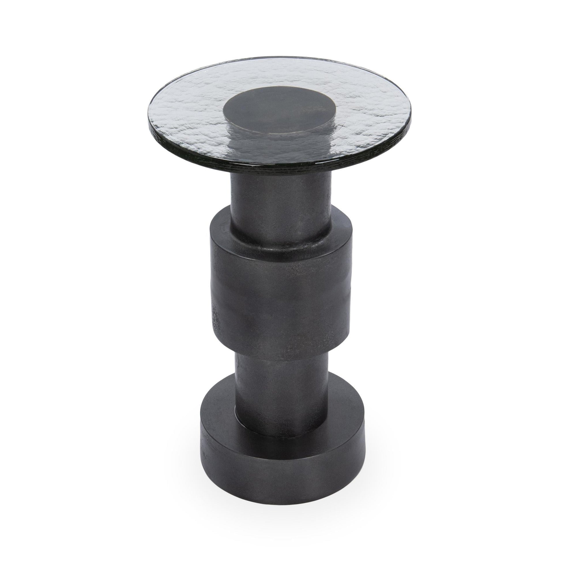 Callen Antique Nickel Accent Table - Ornate Home