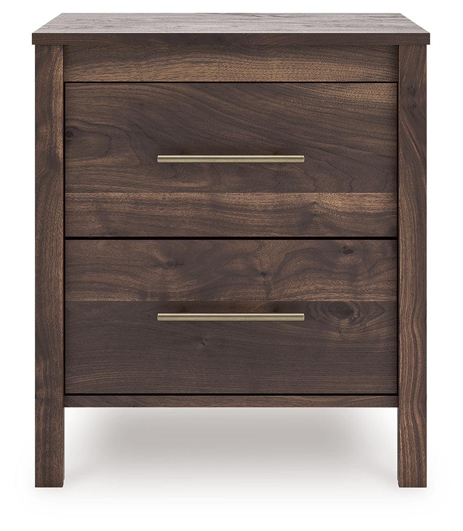 Calverson Mocha Two Drawer Night Stand- Viva Furn