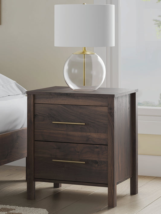 Calverson Mocha Two Drawer Night Stand- Viva Furn