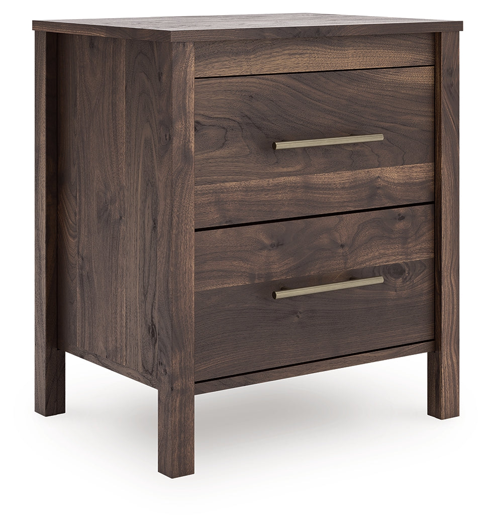 Calverson Mocha Two Drawer Night Stand- Viva Furn