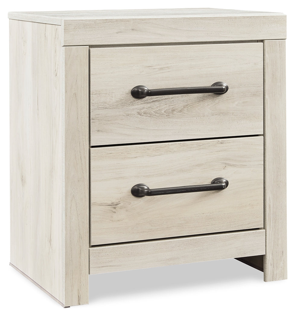 Cambeck Whitewash Queen Panel Bedroom Set with 2 Nightstands- Viva Furn