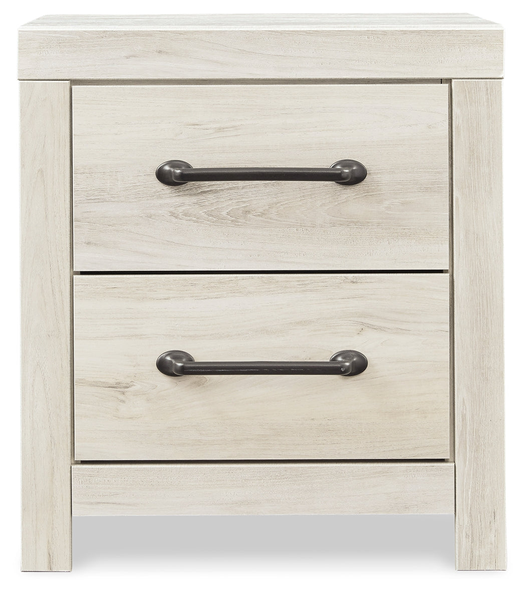 Cambeck Whitewash Queen Panel Bedroom Set with 2 Nightstands- Viva Furn