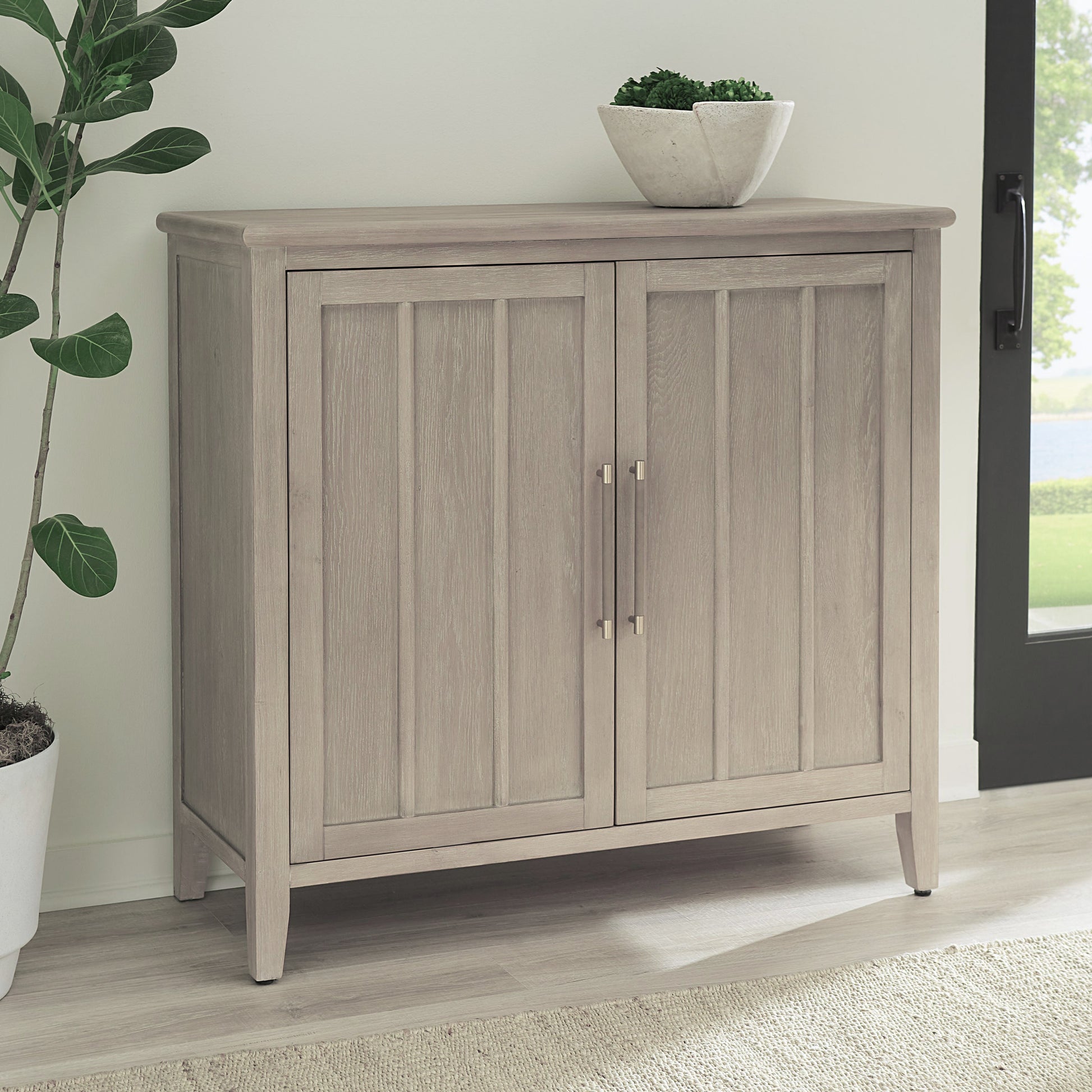 Camden Two Door Two Drawer Bar Cabinet with Stemware Rack and Wine Rack in Chai - Ornate Home