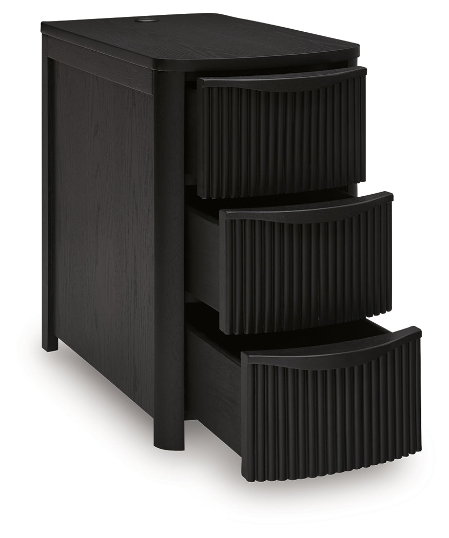 Camdill Black Chair Side End Table- Viva Furn