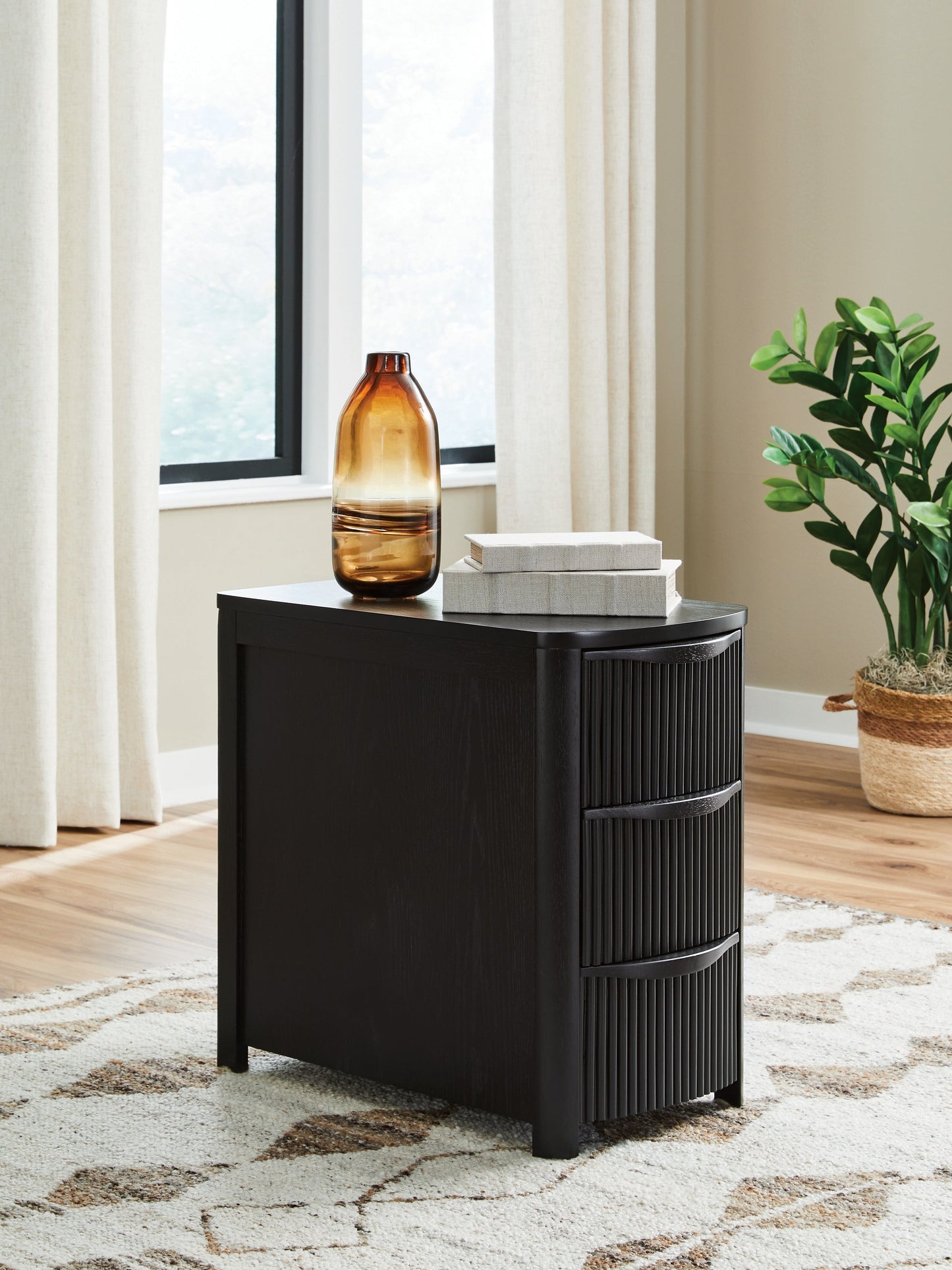 Camdill Black Chair Side End Table- Viva Furn