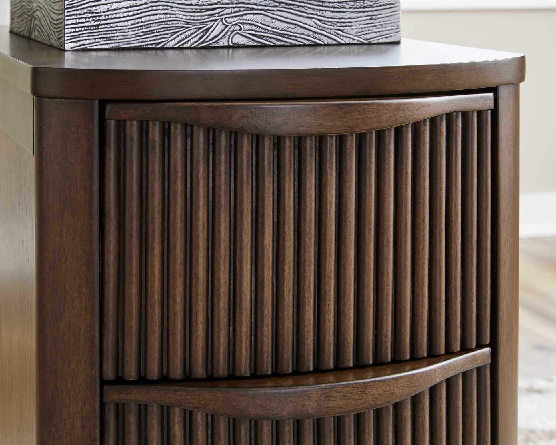 Camdill Dark Brown Chair Side End Table- Viva Furn
