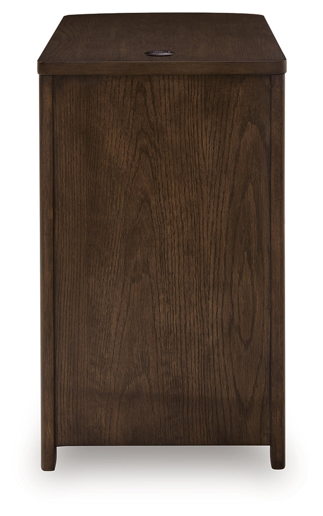 Camdill Dark Brown Chair Side End Table- Viva Furn