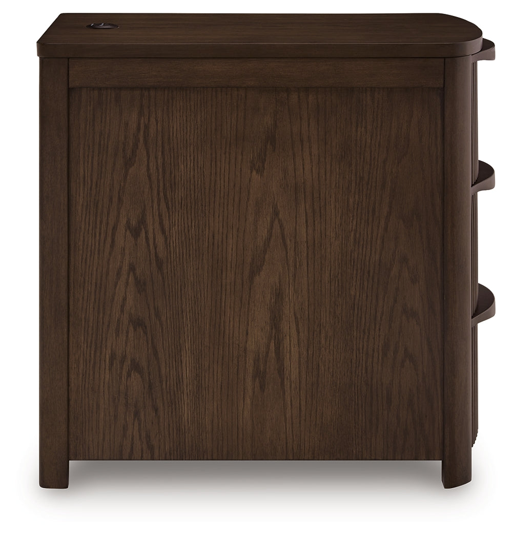 Camdill Dark Brown Chair Side End Table- Viva Furn