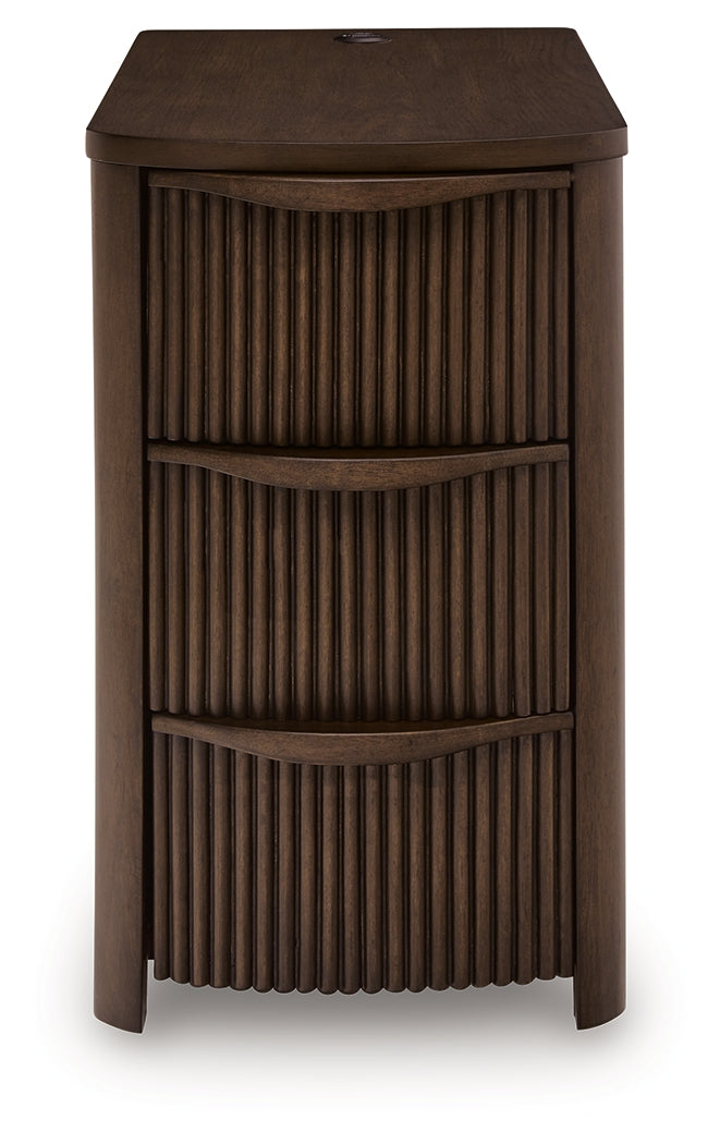 Camdill Dark Brown Chair Side End Table- Viva Furn