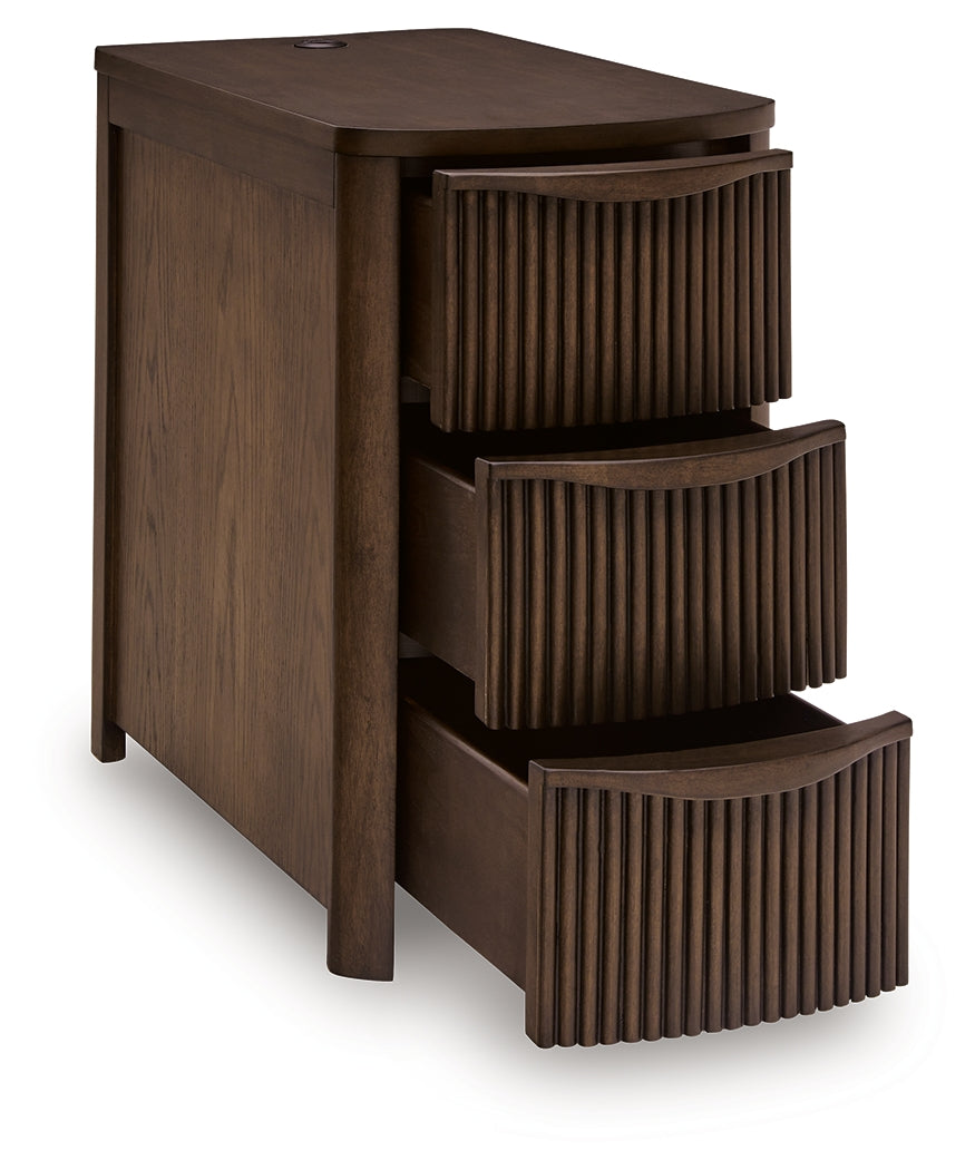 Camdill Dark Brown Chair Side End Table- Viva Furn
